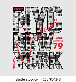 elegant shirt design with the title new york, typography Vector Illustration - Stock Vector