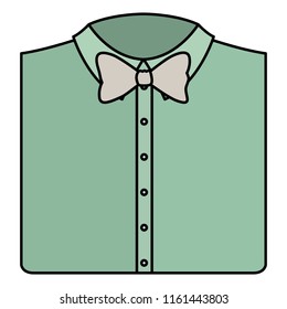 elegant shirt folded with bowtie
