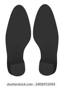 Elegant shoe footprint. vector illustration