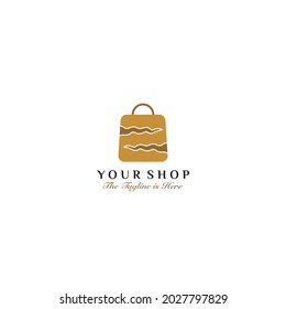 Elegant Shopping Logo Design with Vintage Icon