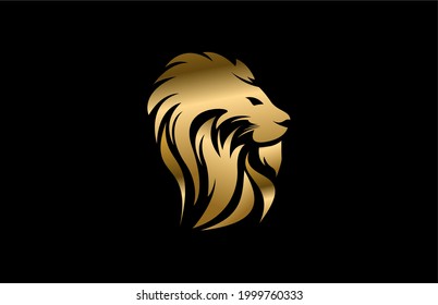 Elegant Side Head Lion Logo