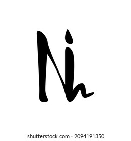 Elegant Signarture Letter NI Logo. Letter N Signature Abstract logo. N Symbol Lettering Alphabet. Modern, Elegant and Luxury
