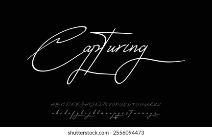 Elegant Signature Font. Best Alphabet Beautiful Calligraphy Signature Font lettering