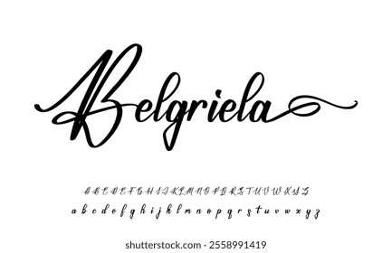 Elegant Signature Font. Best Alphabet Beautiful Calligraphy Signature Font lettering