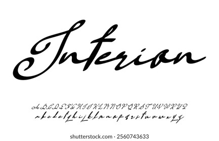 Elegant Signature Font. Best Alphabet Beautiful Calligraphy Signature Font lettering