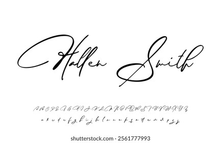 Elegant Signature Font. Best Alphabet Beautiful Calligraphy Signature Font