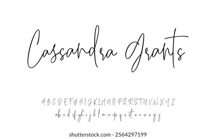 Elegant Signature Font. Best Alphabet Beautiful Calligraphy Signature Font