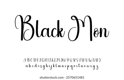 Elegant Signature Font. Best Alphabet Beautiful Calligraphy Signature Font lettering