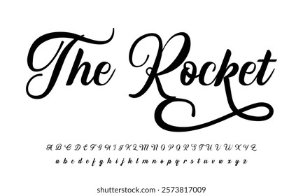 Elegant Signature Font. Best Alphabet Beautiful Calligraphy Signature Font lettering
