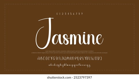 Fonte de assinatura elegante tipo de script para convites, cartazes, logotipos e quadrinhos. Ilustração do Vektor Stock