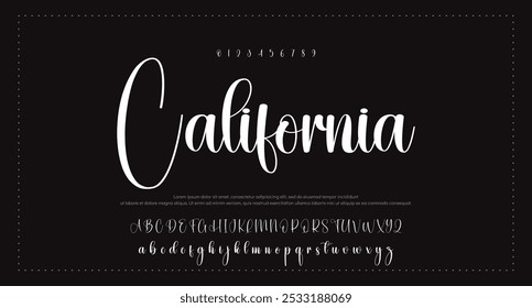 Elegant Signature Font Script Typeface for Invitations, Posters, Logos and Comics. Vektor Stock Illustration.