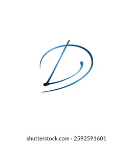 elegant signature vector logo of letter L D