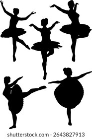 An elegant silhouette of a ballerina mid-dance, capturing grace and fluid movement. Ideal for posters, dance projects, or artistic works. Symbolizes ballet’s beauty and sparks creativity. 