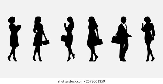 Elegant Silhouette of a Confident Businesswoman in Professional Pose for Modern Design Concepts