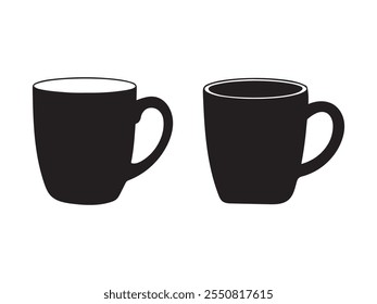 Elegant Silhouette Design of Coffee Mugs