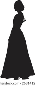 Elegant silhouette of a fashion model in profile against a white background, ideal for fashion, beauty, advertising, and lifestyle design projects.