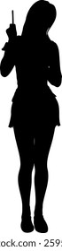 Elegant silhouette of a female student or office worker. Ideal for educational and career themed designs. Abstract women silhouette in uniform.