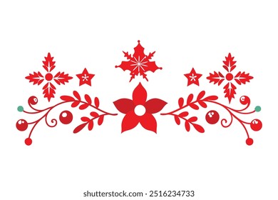 Elegant silhouette floral Christmas border design featuring intricate floral patterns perfect for holiday cards, decorations, and seasonal templates. Ideal for festive digital projects and prints.