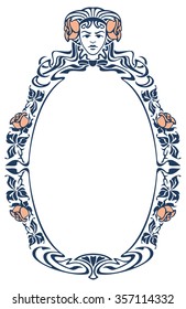 Elegant silhouette frame with girl's face