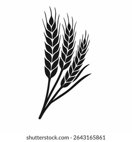 Elegant Silhouette of Wheat Stalks Symbolizing Agriculture and Harvest