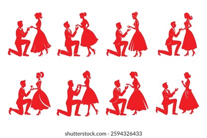 Elegant Silhouettes of Dancing Couples. Vector silhouettes of people