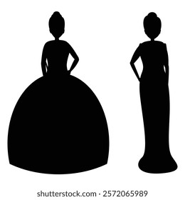 Elegant Silhouettes of Wedding Dresses on Display