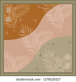Elegant silk scarf pattern with floral element
