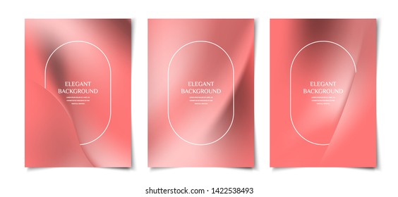 elegant silky smooth pinkish red abstract fabric shape cover, poster, wallpaper design template