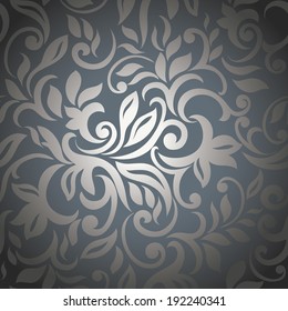 Elegant silver abstract floral background.