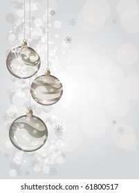 Elegant silver christmas background with balls