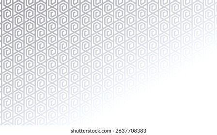 Elegant Silver Geometric Swirl Pattern with Soft Fade, Seamless Modern Background for Stylish Design Projects and Sophisticated Visual Compositions