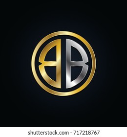 Elegant Silver Gold BB Later Logo Symbol Icon