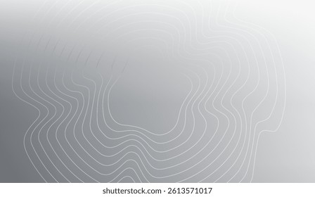 Elegant Silver Gradient with Abstract Topographic Contour Lines Background for Modern Design and Technology Presentation, Ideal for Web and Print Graphics