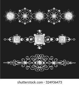 elegant silver jewellery ornamental set