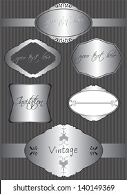 Elegant silver labels and invitation set