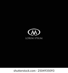 Elegant Silver Letter M or W Monogram on Black Background, Perfect for Vehicle Branding and Professional Use