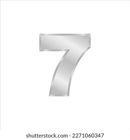Elegant Silver Number Design Vector