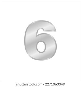 Elegant Silver Number Design Vector