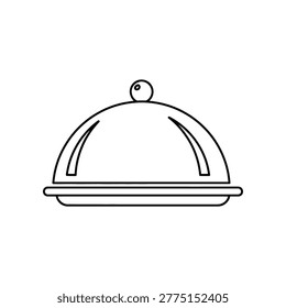 Elegant silver serving cloche with sleek handle on a pristine white background showcasing a polished minimalist dining experience with a touch of sophistication