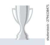 Elegant silver trophy cup vector illustration designed for sports championships, competitions, award ceremonies, achievement recognition, and winner celebrations.
