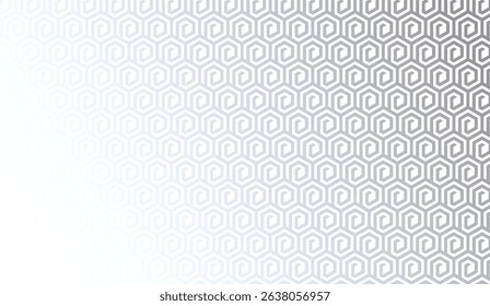 Elegant Silver-White Gradient Hexagon Pattern Background for Modern Designs, Abstract Geometric Texture, Seamless Honeycomb Structure, Sophisticated and Versatile Backdrop