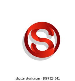 Elegant simple 3d letter S logotype icon sign symbol illustration.with modern style design vector.isolated on white background