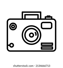 Elegant and simple analog camera icon.  Retro and vintage style camera