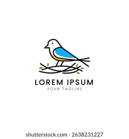 Elegant and simple bird vector logo