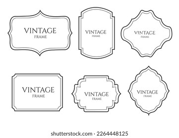 Elegant and simple black frame set vector illustration