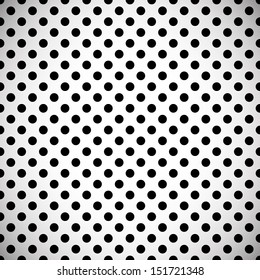 Elegant and simple black and white seamless polka dot pattern