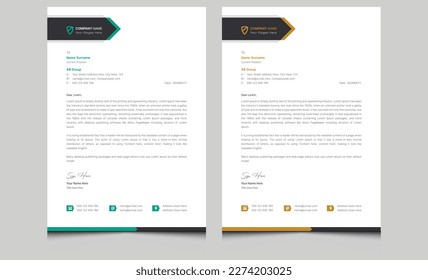 Elegant simple creative modern professional business letterhead design template. Abstract clean corporate identity minimal letterhead template design.