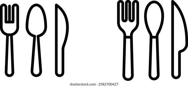  Elegant and Simple Cutlery Icon for Dining, Kitchenware, and Food Service