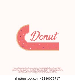 plantilla elegante de logotipo simple de donut