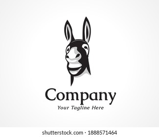 Elegant simple drawing head horse, donkey logo, symbol design inspiration illustration